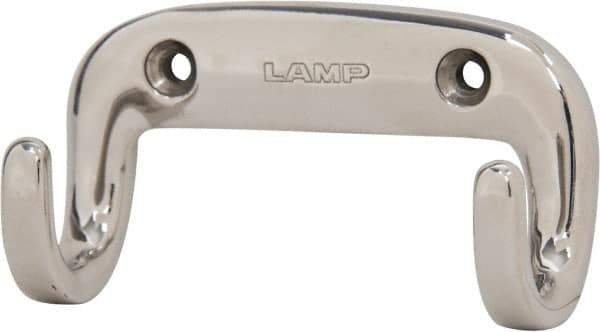 Sugatsune - 3-5/32" Wide x 1-3/4" High x 13/64" Thick, Dbl. Wall Hook - 1-1/4" Projection, Polished - Industrial Tool & Supply