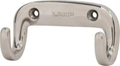 Sugatsune - 3-5/32" Wide x 1-3/4" High x 13/64" Thick, Dbl. Wall Hook - 1-1/4" Projection, Polished - Industrial Tool & Supply