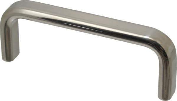 Sugatsune - 9/16" Handle Diam, Polished Stainless Steel Drawer Pull - 1-9/16" Projection, 4-1/4" Center to Center, 4-1/4" Long - Industrial Tool & Supply