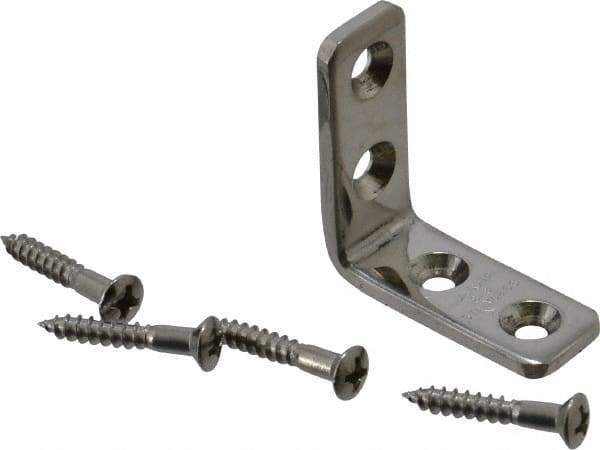 Sugatsune - 1-7/32" Long x 15/32" Wide, 18-8 Stainless Steel, Corner Brackets - Industrial Tool & Supply