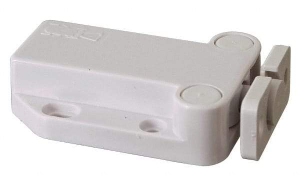Sugatsune - 2-1/4" Long x 1-3/8" Wide x 5/8" High, Plastic Safe Push Latch - MC-37 Catch - White Finish - Industrial Tool & Supply