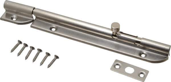Sugatsune - 7-3/8" Long, 1-1/16" Wide Stainless Steel Barrel Bolts - Nickel Plated - Industrial Tool & Supply