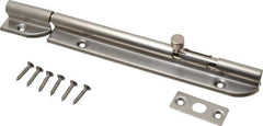 Sugatsune - 7-3/8" Long, 1-1/16" Wide Stainless Steel Barrel Bolts - Nickel Plated - Industrial Tool & Supply