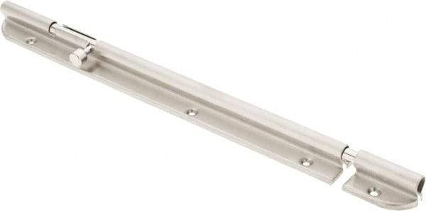 Sugatsune - 10-3/4" Long, 1-3/32" Wide Stainless Steel Barrel Bolts - Nickel Plated - Industrial Tool & Supply