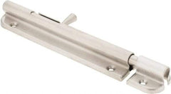 Sugatsune - 6-1/16" Long, 1" Wide Stainless Steel Barrel Bolts - Nickel Plated - Industrial Tool & Supply