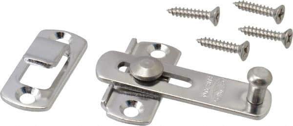 Sugatsune - 2" Long x 1-3/8" Wide, Slide Bar Latch - Stainless Steel, with Polished Finish - Industrial Tool & Supply