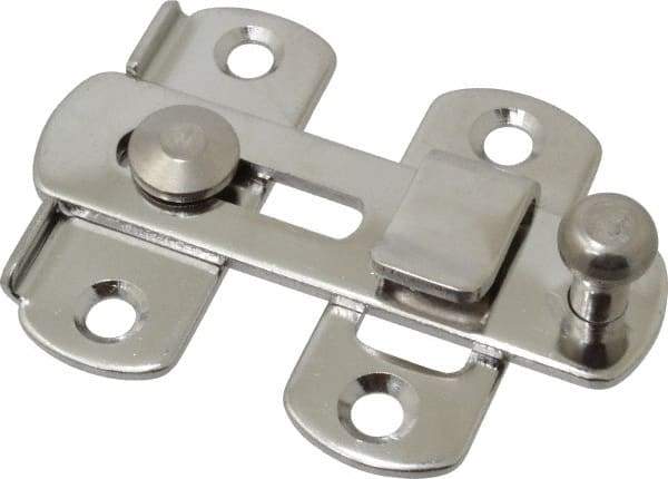 Sugatsune - 2-3/4" Long x 2" Wide, Slide Bar Latch - Stainless Steel, with Polished Finish - Industrial Tool & Supply