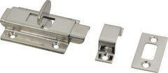 Sugatsune - 2" Long, Stainless Steel Slide Bolt - Satin - Industrial Tool & Supply
