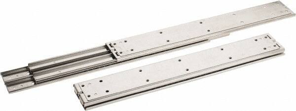 Sugatsune - 18" Slide Length, 18.56" Travel Length, Stainless Steel Ball Bearing Slide SSR-10 - 7/8" Wide, 2-3/4" High, 551 Lb Capacity at Full Extension, Satin Finish - Industrial Tool & Supply