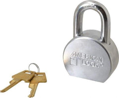 American Lock - 1-1/16" Shackle Clearance, Keyed Different A700 Padlock - 7/16" Shackle Diam, Steel, with Satin Chrome, Triple Plated Finish - Industrial Tool & Supply