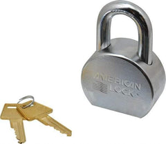 American Lock - 1-1/16" Shackle Clearance, Keyed Alike A700 Padlock - 7/16" Shackle Diam, Steel, with Satin Chrome, Triple Plated Finish - Industrial Tool & Supply