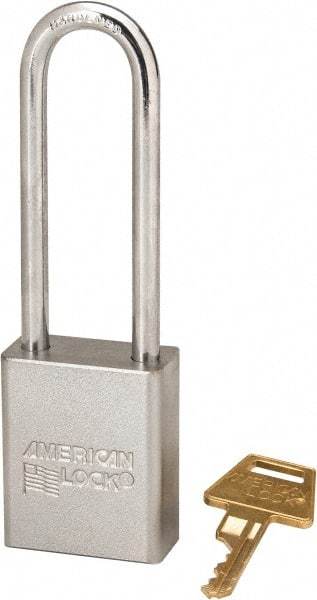 American Lock - 3" Shackle Clearance, Keyed Different A5102 Padlock - 1/4" Shackle Diam, Steel - Industrial Tool & Supply