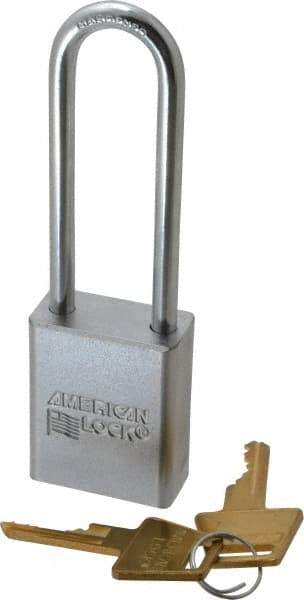 American Lock - 3" Shackle Clearance, Keyed Alike A5102 Padlock - 1/4" Shackle Diam, Steel - Industrial Tool & Supply
