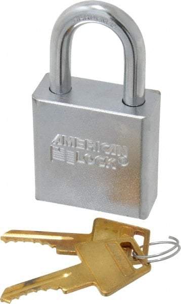 American Lock - 1-1/8" Shackle Clearance, Keyed Different A5200 Padlock - 5/16" Shackle Diam, Steel - Industrial Tool & Supply