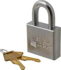 American Lock - 1-1/8" Shackle Clearance, Keyed Different A5260 Padlock - 3/8" Shackle Diam, Steel, with Solid Steel Finish - Industrial Tool & Supply