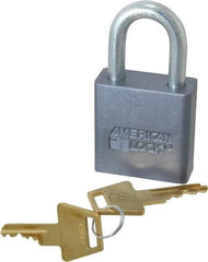 American Lock - 1-1/16" Shackle Clearance, Keyed Alike A10 Padlock - 5/16" Shackle Diam, Aluminum, with Solid Aluminum Finish - Industrial Tool & Supply