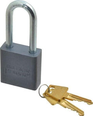 American Lock - 2" Shackle Clearance, Keyed Alike A11 Padlock - 5/16" Shackle Diam, Aluminum, with Solid Aluminum Finish - Industrial Tool & Supply