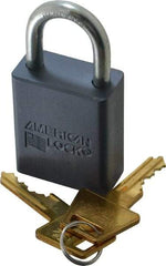 American Lock - 1" Shackle Clearance, Keyed Alike A30 Padlock - 1/4" Shackle Diam, Aluminum, with Solid Aluminum Finish - Industrial Tool & Supply