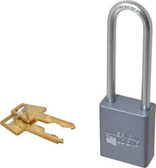 American Lock - 3" Shackle Clearance, Keyed Different A32 Padlock - 1/4" Shackle Diam, Aluminum, with Solid Aluminum Finish - Industrial Tool & Supply