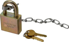 American Lock - 1-1/8" Shackle Clearance, Keyed Different A5200GLWN Padlock - 5/16" Shackle Diam, Steel, with Solid Steel Finish - Industrial Tool & Supply