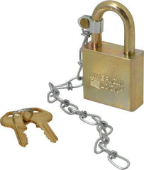 American Lock - 1-1/16" Shackle Clearance, Keyed Alike A5200GLWN Padlock - 5/16" Shackle Diam, Steel, with Solid Steel Finish - Industrial Tool & Supply