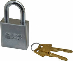American Lock - 1-1/8" Shackle Clearance, Keyed Different A6200 Padlock - 5/16" Shackle Diam, Steel, with Solid Steel Finish - Industrial Tool & Supply
