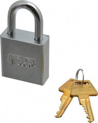 American Lock - 1-1/8" Shackle Clearance, Keyed Alike A6200 Padlock - 5/16" Shackle Diam, Steel, with Solid Steel Finish - Industrial Tool & Supply
