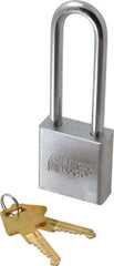 American Lock - 3" Shackle Clearance, Keyed Alike A6202 Padlock - 5/16" Shackle Diam, Steel, with Solid Steel Finish - Industrial Tool & Supply