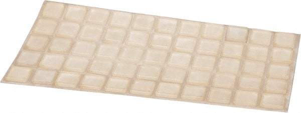 Made in USA - 1" Wide x 0.18" High, Self Adhesive Polyurethane Bumpers - Square - Industrial Tool & Supply