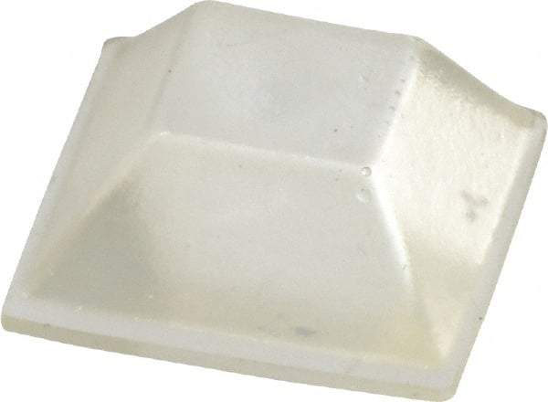 Made in USA - 0.81" Wide x 0.3" High, Self Adhesive Polyurethane Bumpers - Tapered Square - Industrial Tool & Supply