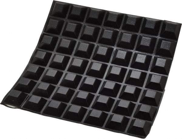 Made in USA - 0.81" Wide x 0.3" High, Self Adhesive Polyurethane Bumpers - Tapered Square - Industrial Tool & Supply