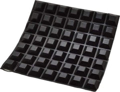 Made in USA - 0.81" Wide x 0.3" High, Self Adhesive Polyurethane Bumpers - Tapered Square - Industrial Tool & Supply