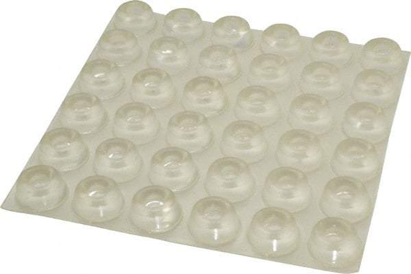 Made in USA - 0.88" Wide x 0.4" High, Self Adhesive Polyurethane Bumpers - Circular Recessed - Industrial Tool & Supply