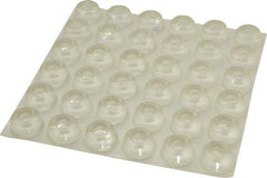 Made in USA - 0.88" Wide x 0.4" High, Self Adhesive Polyurethane Bumpers - Circular Recessed - Industrial Tool & Supply