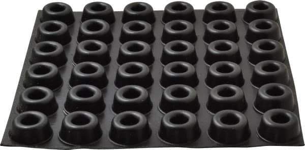 Made in USA - 0.88" Wide x 0.4" High, Self Adhesive Polyurethane Bumpers - Circular Recessed - Industrial Tool & Supply