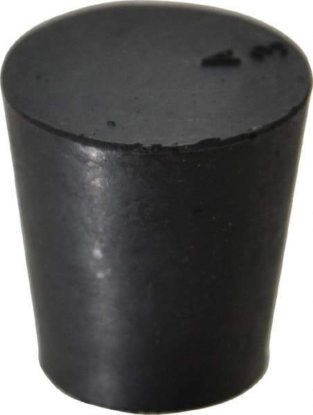 Made in USA - 45/64" Small End, 15/16" Large End Diam, Size 3, Tapered Rubber Stopper - 38 to 48 Shore A Durometer Hardness - Industrial Tool & Supply