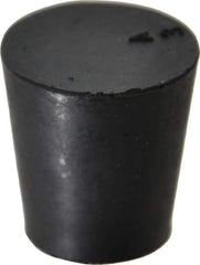 Made in USA - 45/64" Small End, 15/16" Large End Diam, Size 3, Tapered Rubber Stopper - 38 to 48 Shore A Durometer Hardness - Industrial Tool & Supply