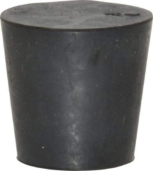 Made in USA - 25/32" Small End, 1-1/64" Large End Diam, Size 4, Tapered Rubber Stopper - 38 to 48 Shore A Durometer Hardness - Industrial Tool & Supply