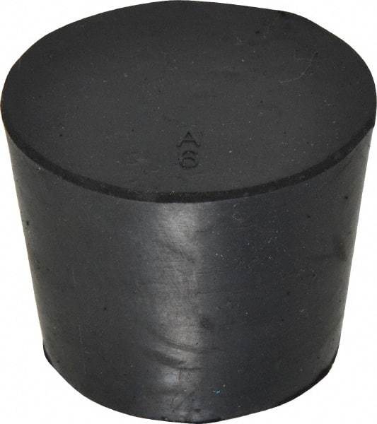 Made in USA - 1-1/64" Small End, 1-17/64" Large End Diam, Size 6, Tapered Rubber Stopper - 38 to 48 Shore A Durometer Hardness - Industrial Tool & Supply