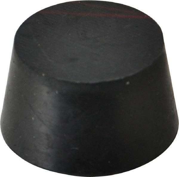 Made in USA - 1-29/64" Small End, 1-25/32" Large End Diam, Size 9, Tapered Rubber Stopper - 38 to 48 Shore A Durometer Hardness - Industrial Tool & Supply