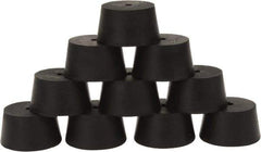 Made in USA - #9, 1-29/64 Small to 1-25/32 Large End Diam, Tapered Rubber Stopper with Hole - 38 to 48 Shore A Durometer, 13/64" Hole Diam - Industrial Tool & Supply