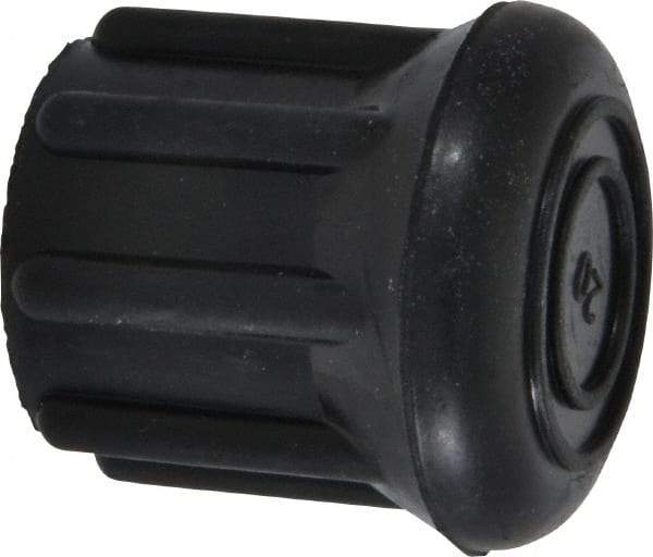 Made in USA - 1" ID, Rubber Crutch Tip - 1-19/32" Overall Height - Industrial Tool & Supply