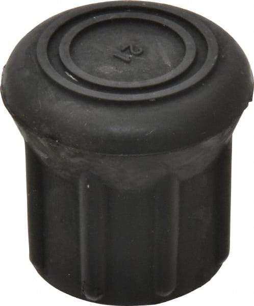Made in USA - 1-1/8" ID, Rubber Crutch Tip - 1-23/32" Overall Height - Industrial Tool & Supply