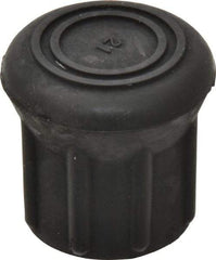 Made in USA - 1-1/8" ID, Rubber Crutch Tip - 1-23/32" Overall Height - Industrial Tool & Supply