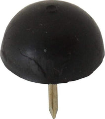 Made in USA - 11/16" High, Rubber Tack In Bumpers - Round Head, 1/2x5/16x3/8 Dimensions - Industrial Tool & Supply