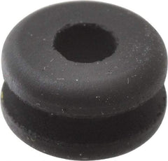 Made in USA - 11/32" OD, 3/16" Thick Flexible Grommet - Rubber, 3/16" Slot Diam x 1/16" Slot Width - Industrial Tool & Supply