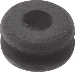 Made in USA - 5/16" OD, 3/16" Thick Flexible Grommet - Rubber, 3/16" Slot Diam x 1/16" Slot Width - Industrial Tool & Supply