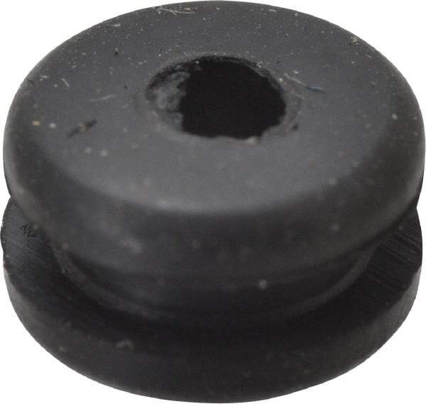 Made in USA - 11/32" OD, 3/16" Thick Flexible Grommet - Rubber, 1/4" Slot Diam x 1/16" Slot Width - Industrial Tool & Supply