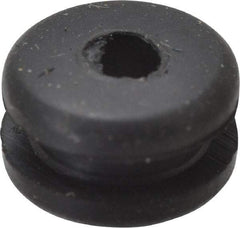Made in USA - 11/32" OD, 3/16" Thick Flexible Grommet - Rubber, 1/4" Slot Diam x 1/16" Slot Width - Industrial Tool & Supply