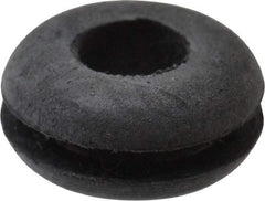 Made in USA - 7/16" OD, 7/32" Thick Flexible Grommet - Rubber, 5/16" Slot Diam x 1/16" Slot Width - Industrial Tool & Supply